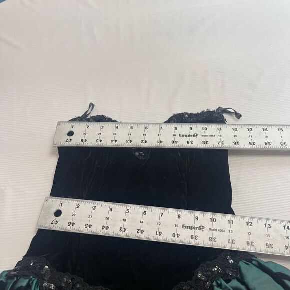 Jessica McClintock Gunne Sax Vintage 80s Black Green Strapless Dress Size 5/6 - Picture 7 of 9